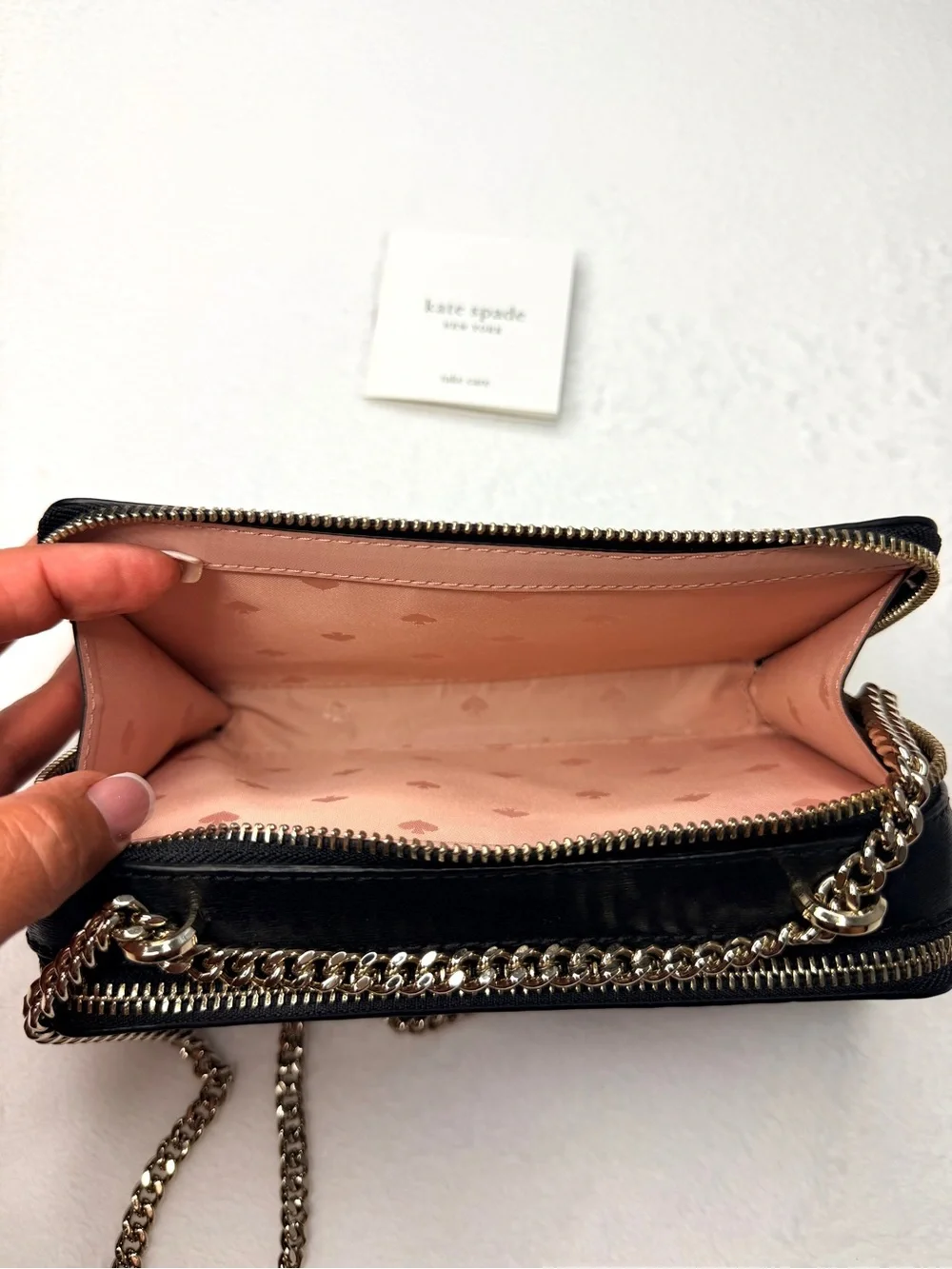 Kate Spade New York Staci Dual Zip Around Crossbody Leather Bag - Black New